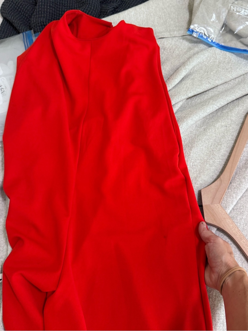 Zara Red Sleeveless Wide-Leg Jumpsuit - Picture 5 of 9